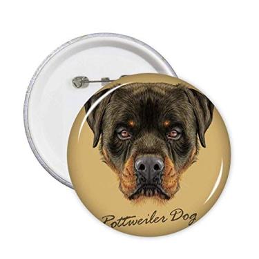 Imagem de Broches Black Feroz Rottweiler Dog Pet Animal Broches Emblema Acessório Decoração 5 peças