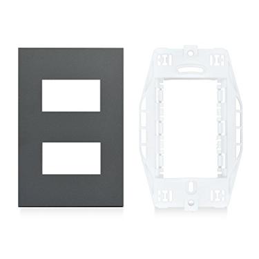 Imagem de Placa 2 Módulos Separados + Suporte 4x2 Grafite Sophie Steck Branco