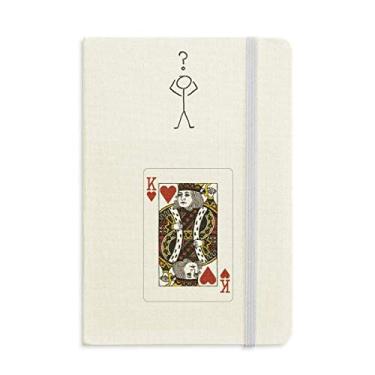Imagem de Caderno de interrogação com estampa de cartas de baralho de coração K diário clássico A5