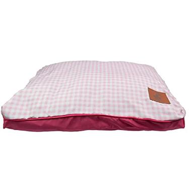 Imagem de Cama Almofada Para Cachorros E Gatos Vichy Rosa 114x103 Tam G
