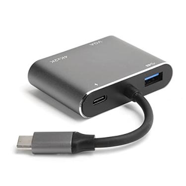 Imagem de Docking station, tamanho pequeno 4 em 1 conversor USB-C para eletrônicos para uso doméstico