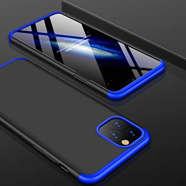 Imagem de Capa de capa completa de 360 graus para iphone 11 Pro 2019 capa com capa de plástico de vidro temperado para telefone iPhone 11 Pro Max, preto azul, para iPhone11 Pro Max
