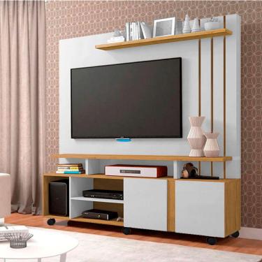 Imagem de Estante Home Valência com 2 Portas e Painel para TV até 55 Polegadas Permóbili Off White/Nature