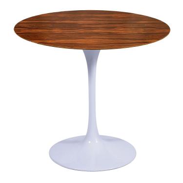 Imagem de Mesa Saarinen Redonda Pau Ferro 90cm - Base Branca