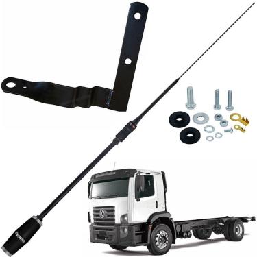 Imagem de Antena Px Bobinada Black Argentina 1,63m Suporte Dianteiro Carona Parabrisa Constellation Parafusos