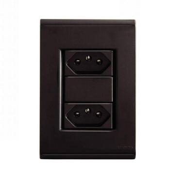 Imagem de Conjunto Tomada Dupla 20A Grafite 57173/066 Tramontina Liz