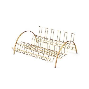 Imagem de Escorredor de Louça Linha Gold Arthi | Elegância e Sofisticação na Cozinha | Porta Copos e Espaço para Talheres | Capacidade Generosa | Mantém a Louça Seca e Pronta para Uso | Fácil de Posicionar