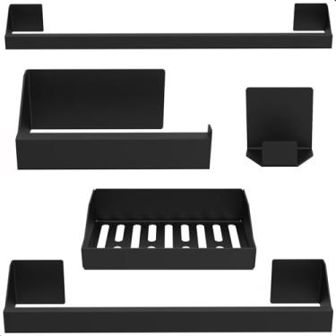 Imagem de Kit Acessórios Para Banheiro Preto 5 Peças Master Slim DF