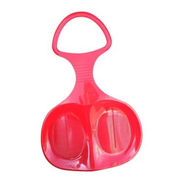 Imagem de Deevoka Trenó de neve, prancha de esqui luge tobogã, trenó deslizante de grama, trenó de descida para serviços pesados, Vermelho