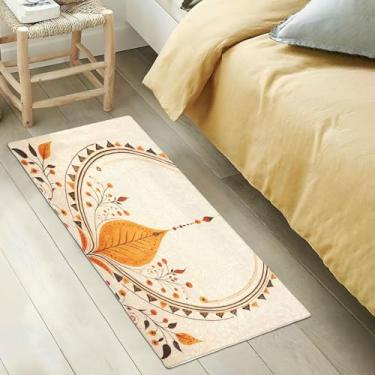 Imagem de GuoChe Totem étnico laranja bege tapete corredor tapetes para quarto antiderrapante tapete de corredor 99 x 50 cm