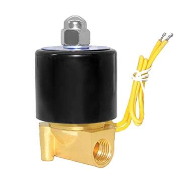 Imagem de Beduan Válvula solenoide elétrica de latão, válvula de ar de 110 V de 1/4" normalmente colsada para água, ar e gás combustível