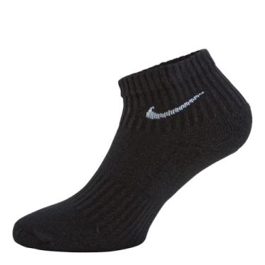 Imagem de Nike Meias de treinamento de tornozelo com almofada diária (6 pares), meias masculinas e femininas com tecnologia de absorção de suor, preto/branco, M