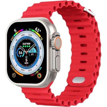 Imagem de Pulseira Esportiva Ocean Compatível com Watch Ultra, Ultra 2, W69 49mm (49mm, Vermelho)