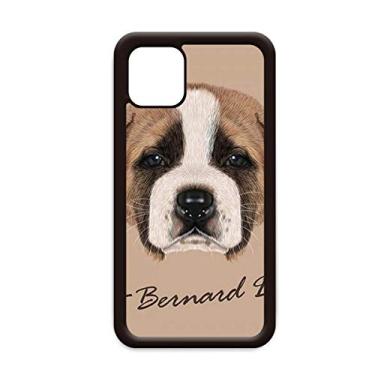 Imagem de Capa para celular Apple iPhone 11 Pro Max com estampa de animal de estimação e cachorro de São Bernardo, marrom