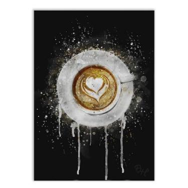 Imagem de Placa Decorativa A2 Cozinha Bebida Cappuccino Splash Poster Poster