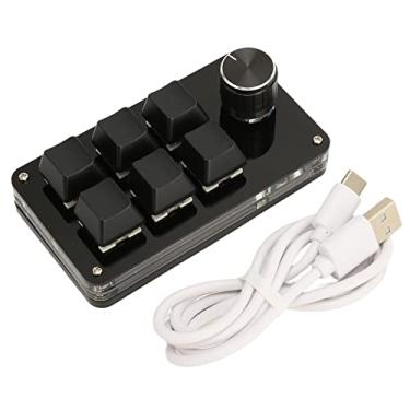 Imagem de Mini Teclado De 6 Teclas, Teclado Mecânico Programável Com Botão, Teclado Mecânico Macro De Mão única Com Cabo USB Removível Para Presente De Música De Jogos De Escritório