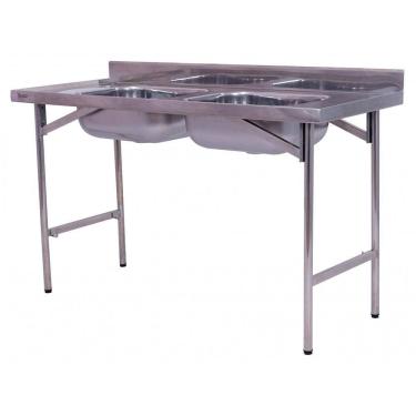 Imagem de Pia Industrial Benfati Inox 430 200x60cm com 2 Cubas 512