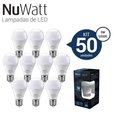 Imagem de Kit 50 Lampada Led Bulbo 9w Samsung A60 E27 Luz Branca Fria