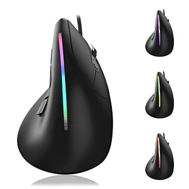 Imagem de Mouse para jogos RGB 12800 DPI, mouse ergonômico AFUNTA Mouse óptico vertical com fio com 9 botões programáveis, para computador laptop gamer (T50)