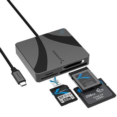 Imagem de SABRENT Leitor de vários cartões USB-C para CFexpress tipo B, CFast 2.0 e cartões microSD/SD (CR-C4PM)