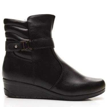 Imagem de Bota Feminina Casual Conforto Cano Baixo Salto Baixo Zíper Lateral Mooncity 71106