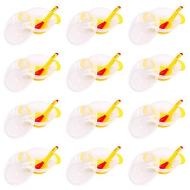 Imagem de Prato e Colher Refeição Infantil Amarelo Libaby -  Kit com 12 Unidades