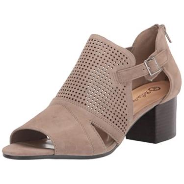 Imagem de Bella Vita Sandália feminina Illiana salto bloco, Couro de camurça amêndoa, 9.5