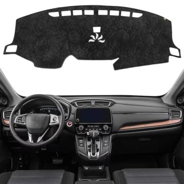 Imagem de KEYOOG Capa de painel de painel adequado para Ho-nda CR-V 2022-2017 (sem modelos HUD), tapete de painel de carro, tapete antirreflexo, protetor solar antiderrapante (flanela)