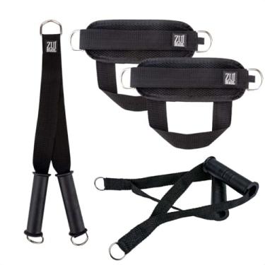 Imagem de Kit Cross Over Caneleira Puxador Tríceps Corda Musculação - kit Tornozeleira Puxador Cross over Academia Musculação Puxadores Academia, Tornozeleira Polia CrossOver Puxador Tríceps