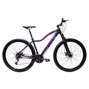 Imagem de Bicicleta Aro 29 Ksw Feminina Quadro em Alumínio 21 Marchas Freio a Disco (Preto/Pink/Azul, 17)