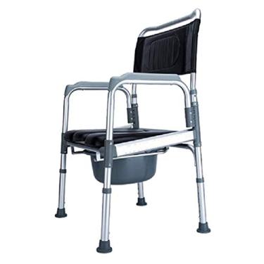 Imagem de Assento sanitário adulto Cadeiras de cômoda dobráveis ​​portáteis, cadeira de cômoda de chuveiro de liga de alumínio, leve e antiderrapante, para idosos/mulheres grávidas sanitario