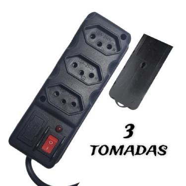 Imagem de Filtro de Linha Régua Elétrica 3 TOMADAS Bivolt C/Fusível e Chave Liga