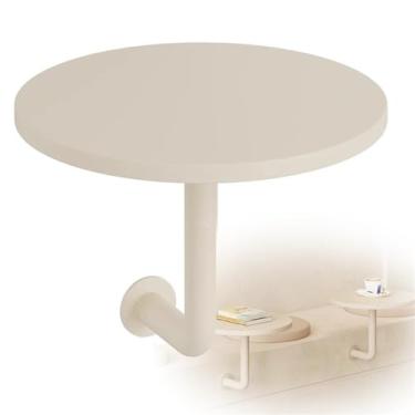 Imagem de Mesa de bar alta mesa de bistrô estilo moderno mesa de centro branca Bristro para café/bar/restaurante - topo de madeira e base de ferro - diâmetro 39,9 cm, altura 45 cm