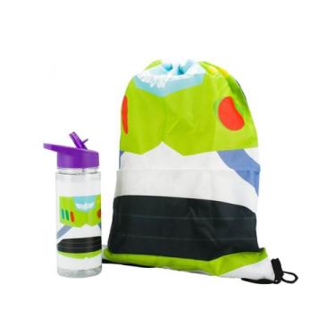 Imagem de Garrafa Buzz Lightyear Toy Story 450ml Mochila Tipo Saco 30x43cm - Dis