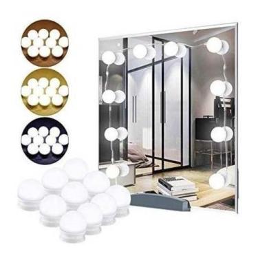 Imagem de Luz Para Espelhos 3 cores Led Usb Iluminação Camarim 10 Lampadas - Nov