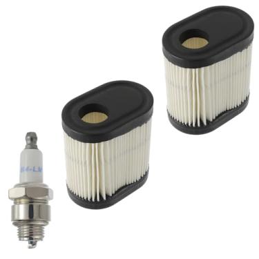 Imagem de HUAREW Filtro de ar para cortador de grama 36905, substituição do filtro de ar 36905 para cortador de grama 22 GTS 6.5HP 20016 20017 20018 751-11122 195EA com vela de ignição (pacote com 2)