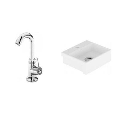 Imagem de Conjunto para Banheiro Cuba de Semi-Encaixe Roma 11,5cmx33cmx29cm e To