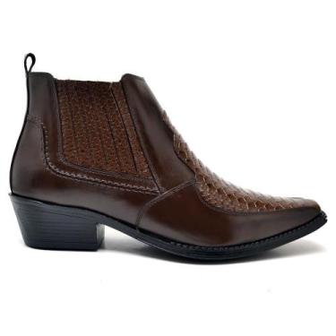 Imagem de Bota Botina Country Masculina Couro Conforto Moderna Casual - Reta Opo