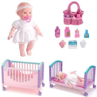 Imagem de Kit Boneca Baby Oração Com Bolsa de Maternidade e Bercinho - Monte Líb