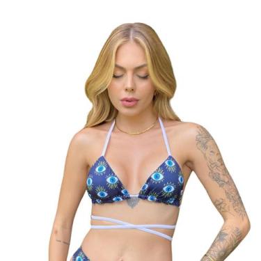 Imagem de Top Avulso Modelo Cortininha Dupla Face Estampa Farm Verão - Califórni