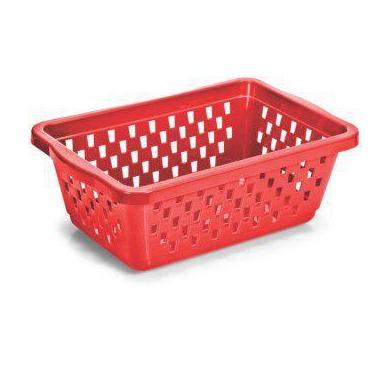 Imagem de Cesto Multiuso Organizador Médio  20x15,5x6,5Cm Vermelho - 123 Organiz