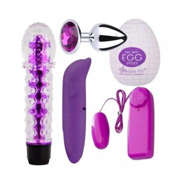 Imagem de Vibrador Feminino Ponto G + Golfinho  Estimulado Clitóris + Egg Mastur