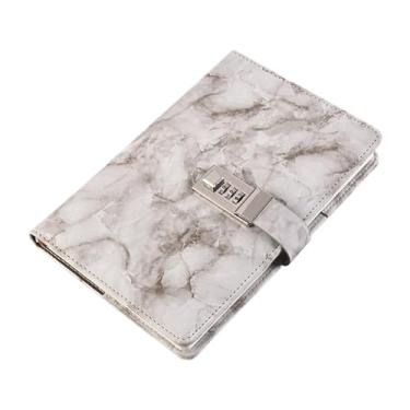 Imagem de Esquirla Caderno de Viagem com Cadeado Diário de Couro PU para Meninos E Meninas, Cinza