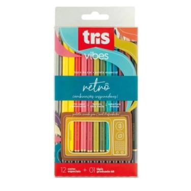 Imagem de Lapis de Cor Tris Vibes 12 Cores, Retrô