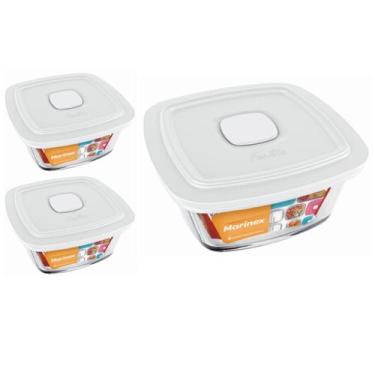 Imagem de Pote Vidro Quadrado Facilita Vap Com Tampa 2L Marinex 2Un - NADIR FIGU