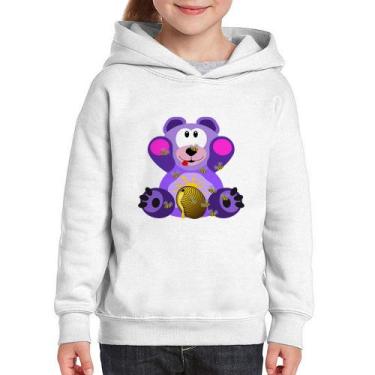 Imagem de Moletom Infantil Urso Mel - Foca na Moda, Branco, 4