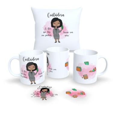 Imagem de Kit Com Almofada 30x30cm e Caneca de Porcelana Profissões Fofas - Esta