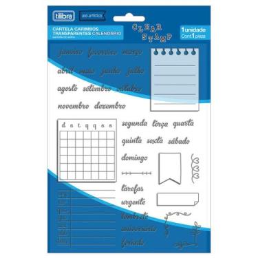 Imagem de Cartela de Carimbos Transparentes Calendário Clear Stamp Tilibra  Arte