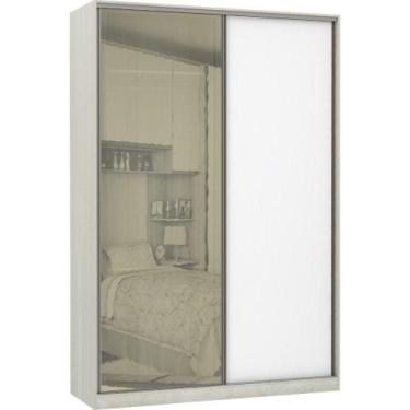Imagem de Guarda-roupa 2 Portas De Correr 8 Cm Crema Com Branco Mat - LUCIANE