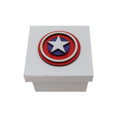 Imagem de Caixa Tampa Sapato com Aplique Ca 8x8x6 Mdf Madeira Branca - ATACADÃO 